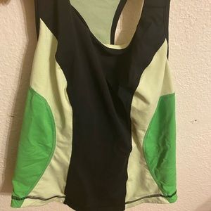 Green & Black Lululemon Racerback Tank w/ Support
